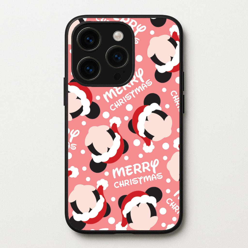 Merry Christmas Cartoon Mouse Pattern iPhone 15 Pro Max Case
