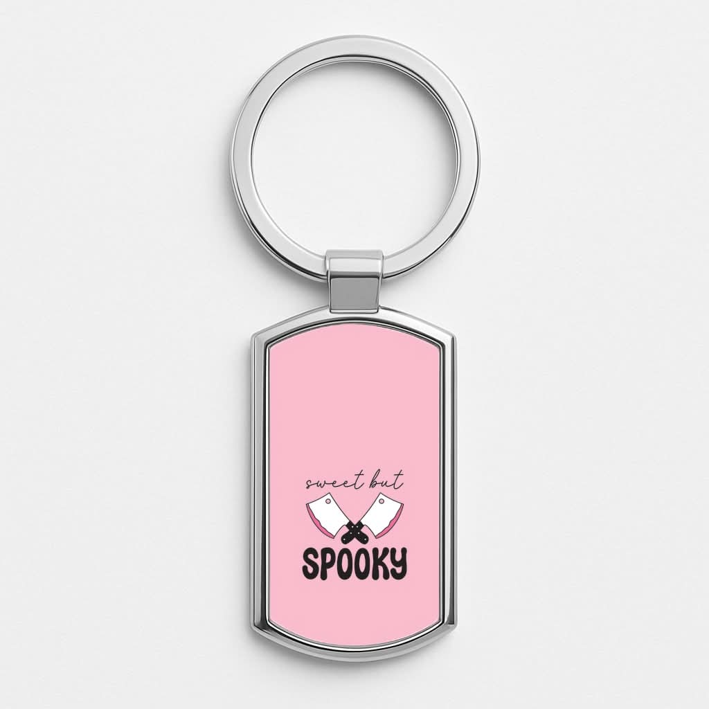 Sweet But Spooky Silver Metal Keyring