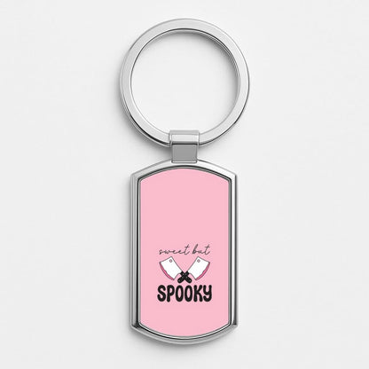 Sweet But Spooky Silver Metal Keyring