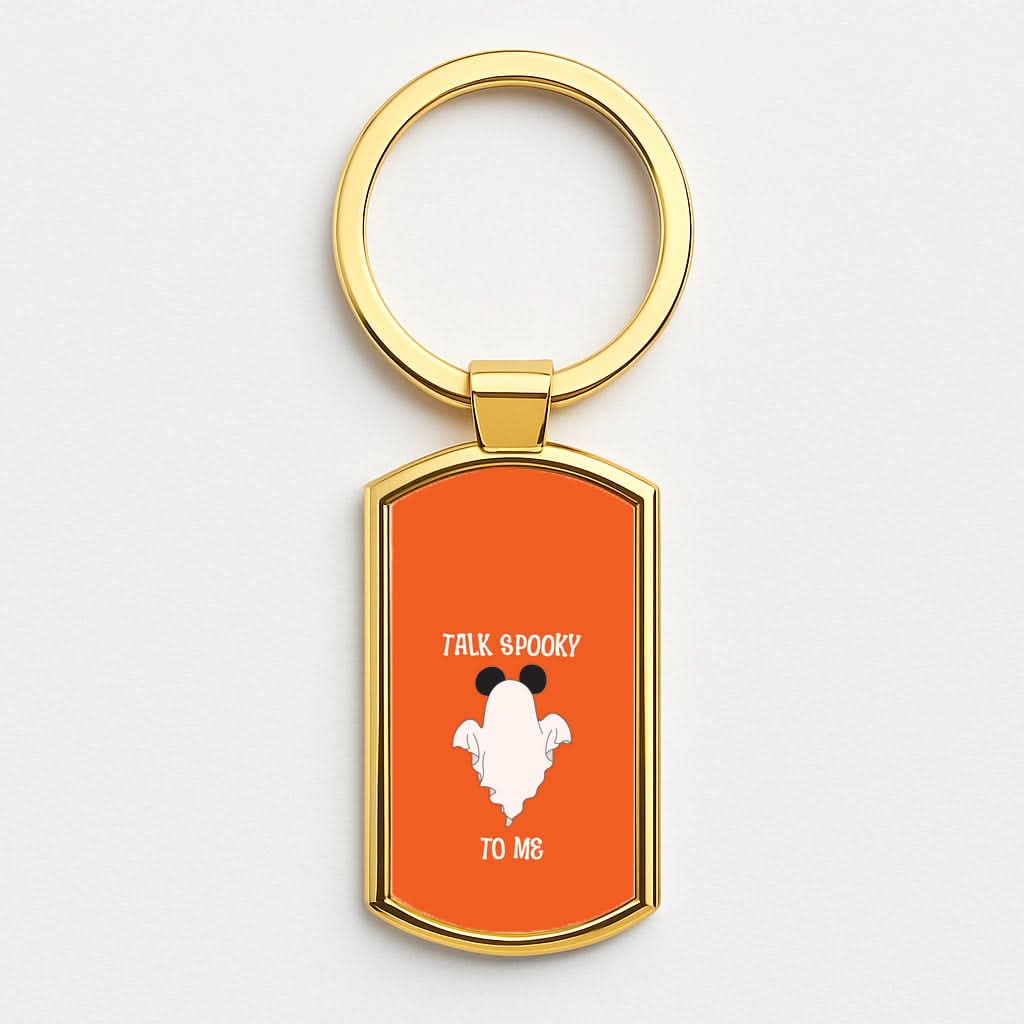 Talk Spooky To Me Mouse Ghost Gold Keyring