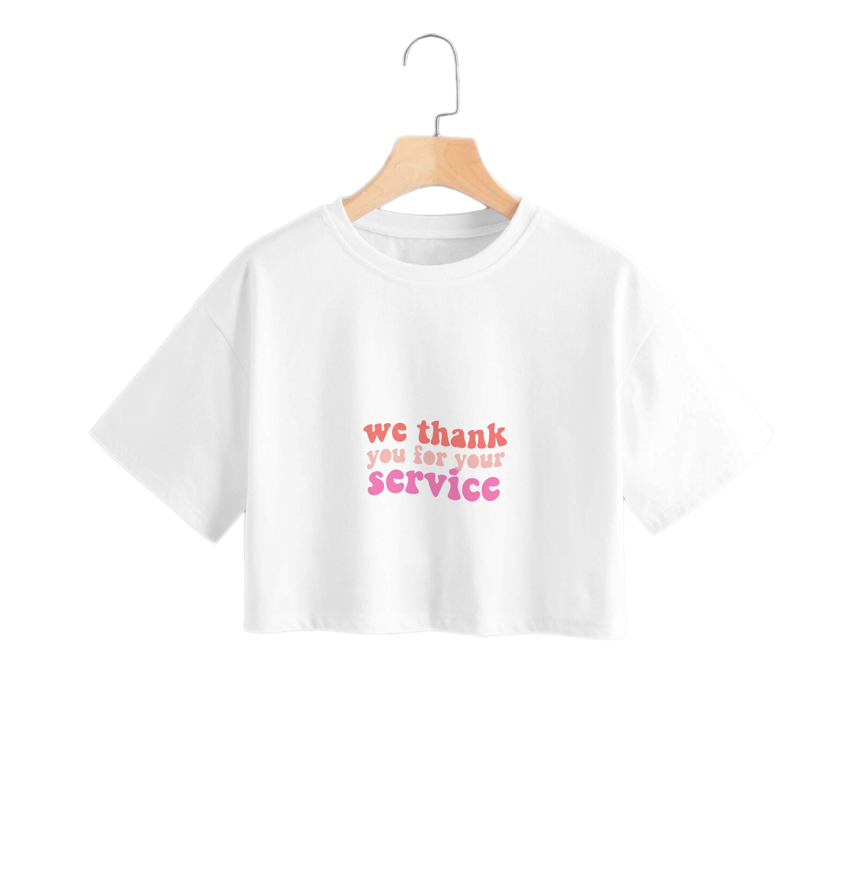 We Thank You For Your Service - Heart TV Crop Top