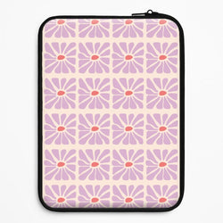 Square Abstract Flowers Mauve Universal Laptop Sleeve