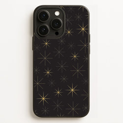 Christmas Gold Stars Pattern iPhone 16 Pro Case