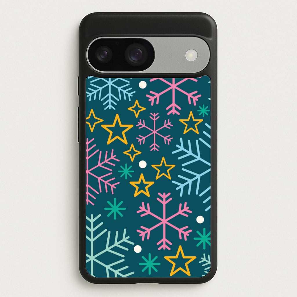 Colourful Christmas Symbols Pattern Google Pixel 9 / 9 Pro Case