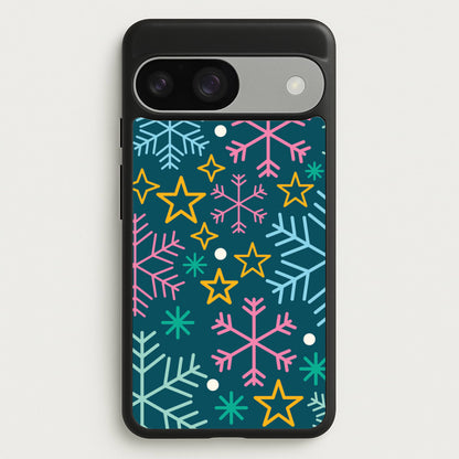 Colourful Christmas Symbols Pattern Google Pixel 9 / 9 Pro Case