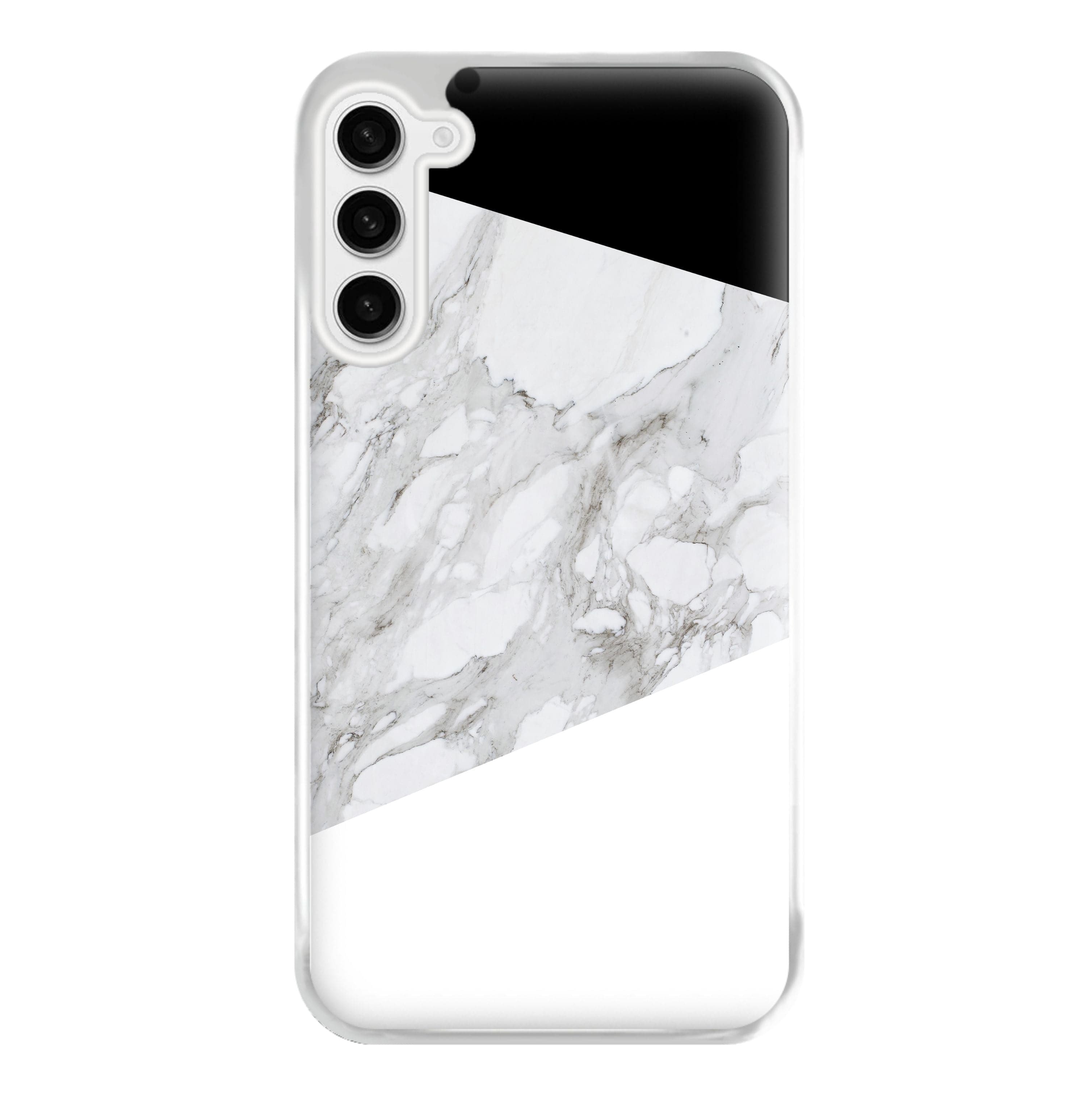 White, Black and Marble Pattern Phone Case