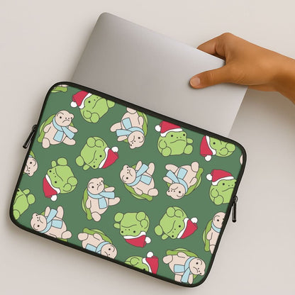 Grumpy Christmas Plushies Pattern MacBook Cover