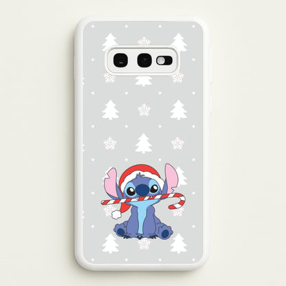 Cute Blue Alien Candycane Galaxy S10e Case