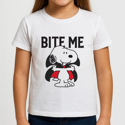 Bite Me Cartoon Beagle Girls T-Shirt