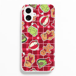 Christmas Plushies Tartan Pattern iPhone 16 Plus Case