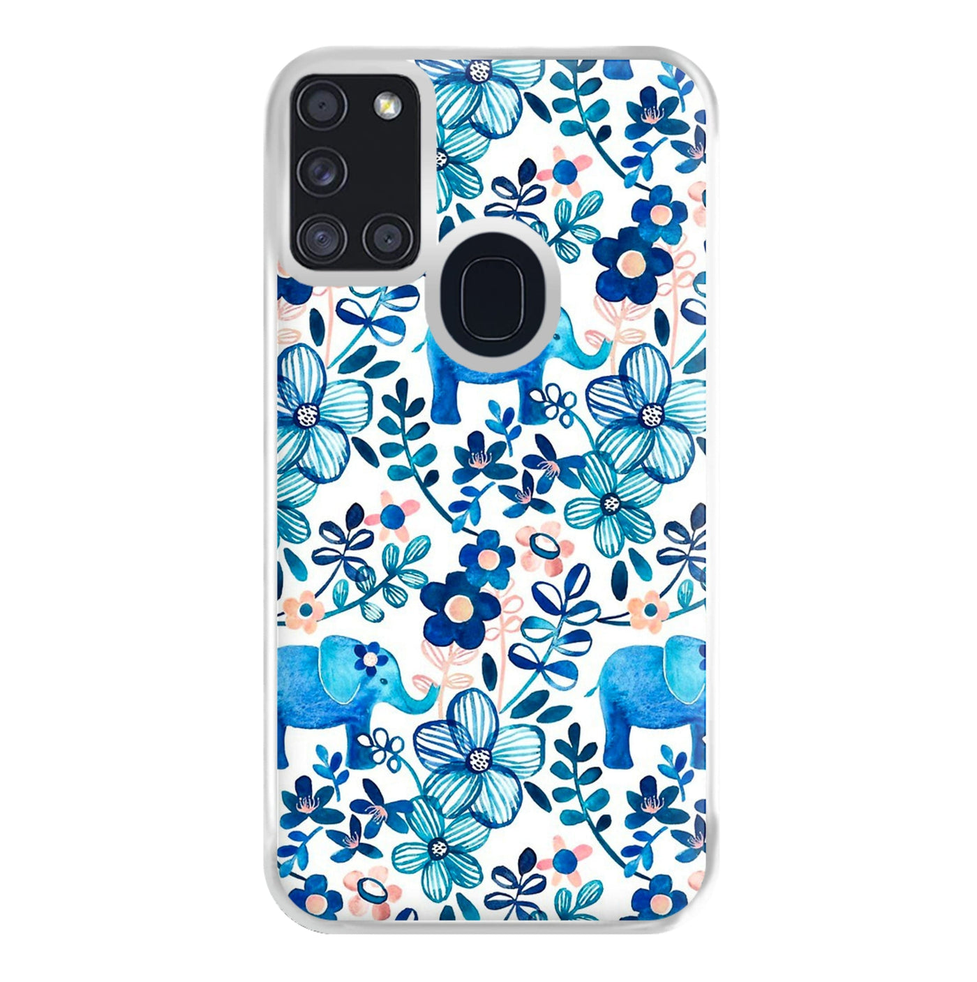 Elephant and Floral Pattern Phone Case