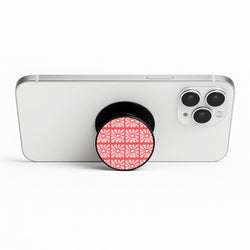 Square Abstract Flowers Pink Phone Stand