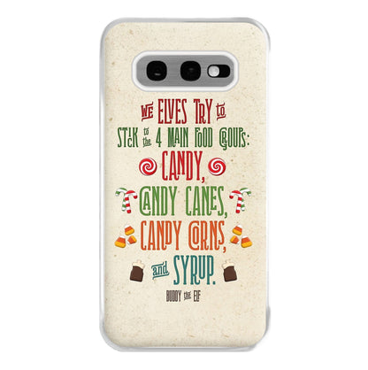 The Four Main Food Groups - Elf Phone Case