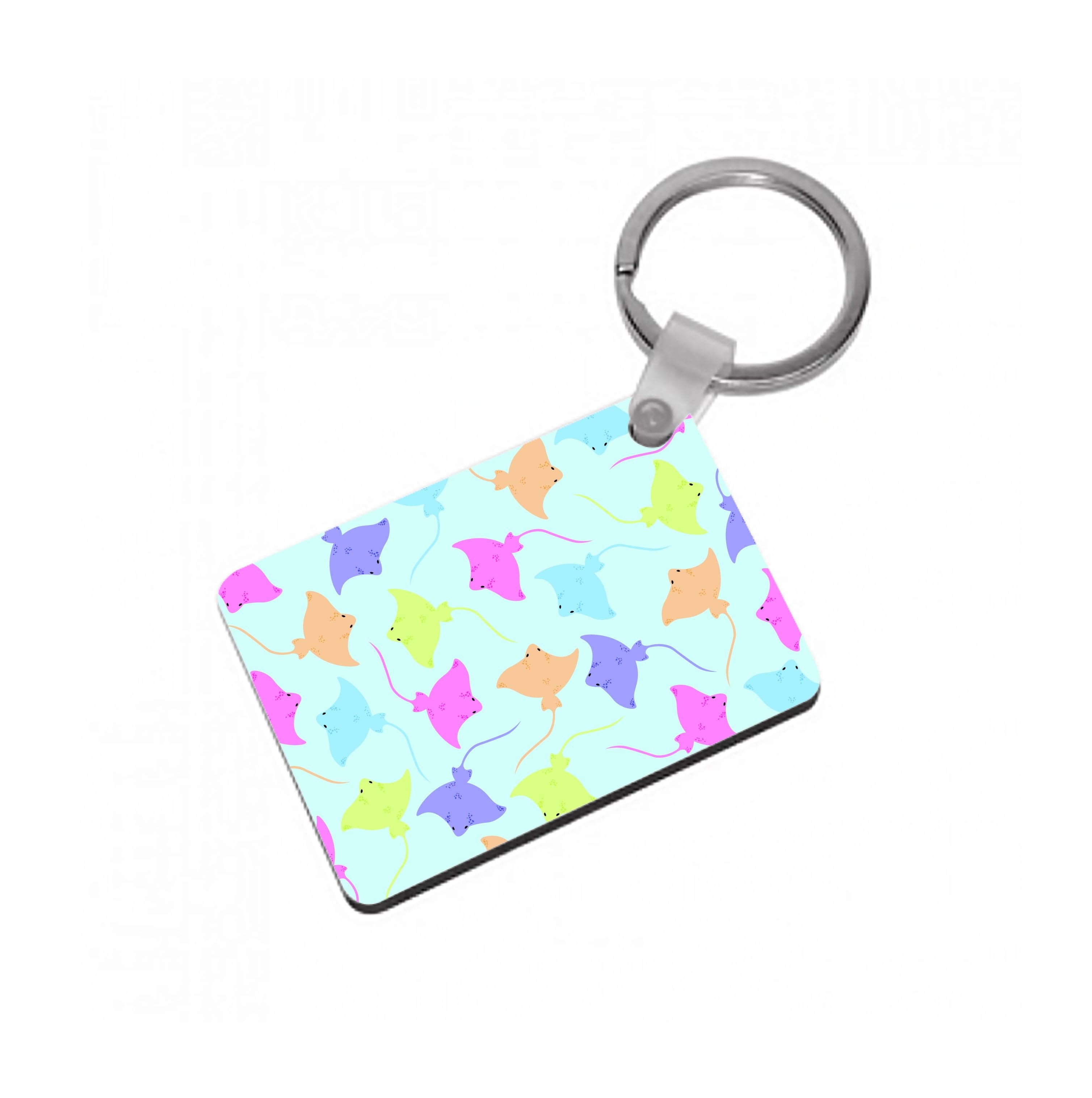 Multi Coloured Sting Ray Pattern - Sealife Keyring