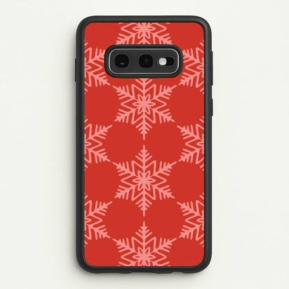 Red Giant Snowflakes Christmas Pattern Galaxy S10e Case
