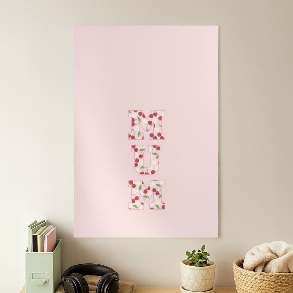 Floral Varsity Mum Poster