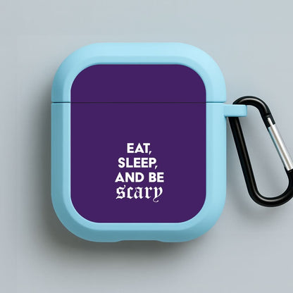 Eat, Sleep And Be Scary Blue AirPods Case