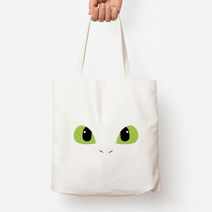 Black Fury Dragon Face Tote Bag