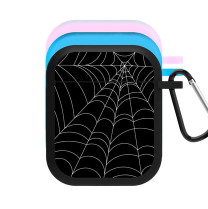 Black Cobwebs Pattern AirPods Case