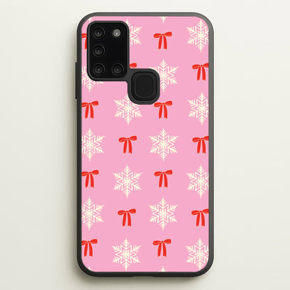 Coquette Bows And Snowflakes Pattern Galaxy A21s Case