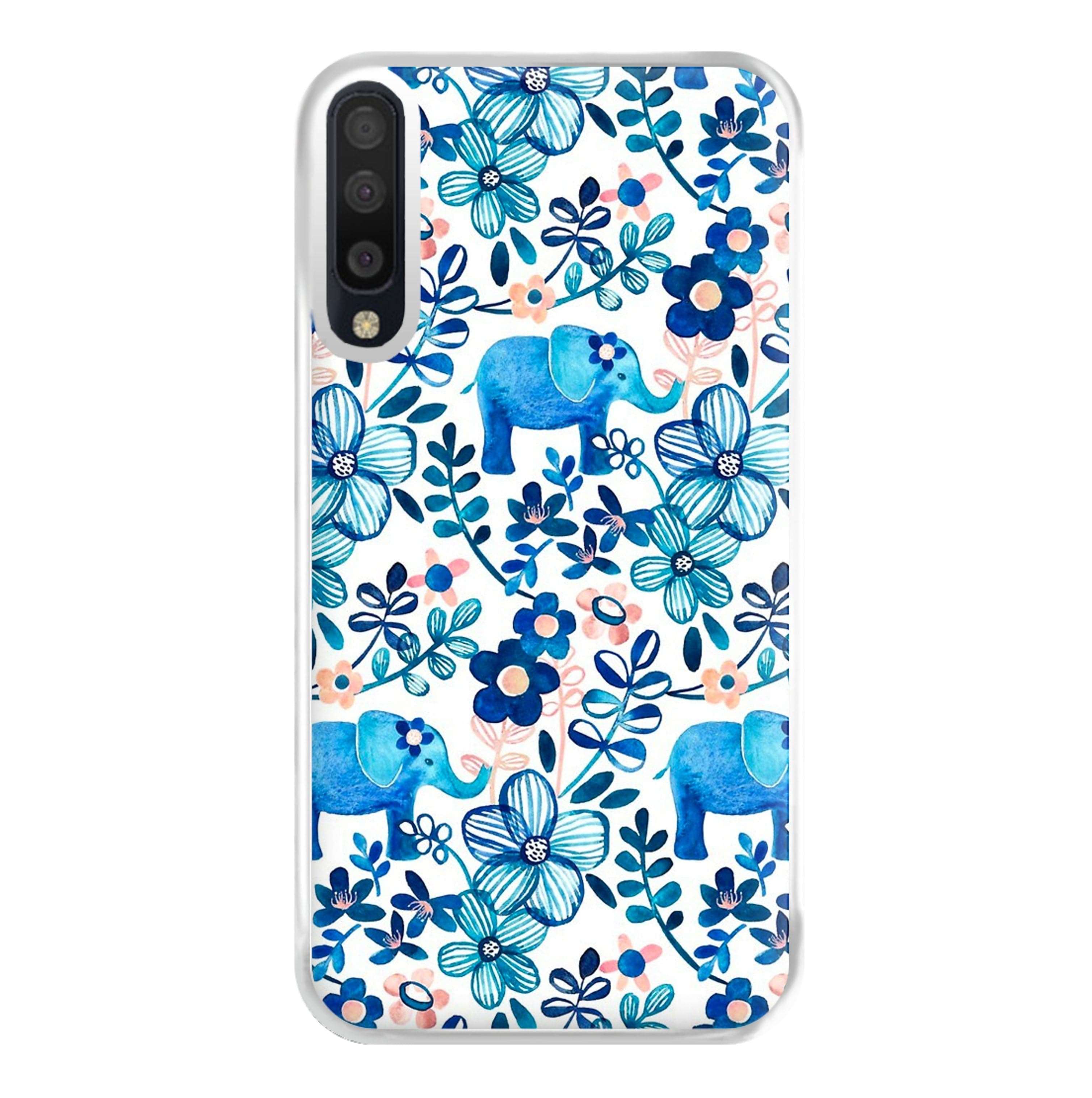 Elephant and Floral Pattern Phone Case