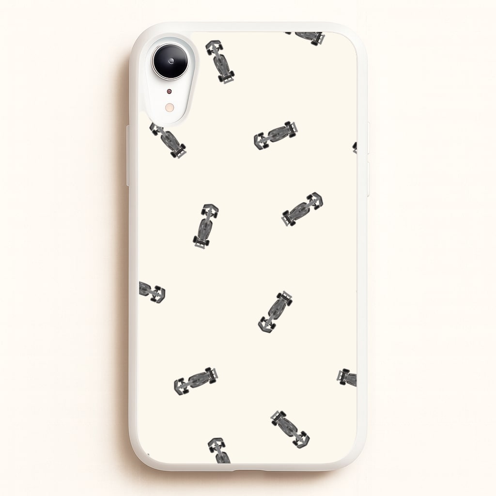 Race Cars Pattern Off White iPhone XR Case