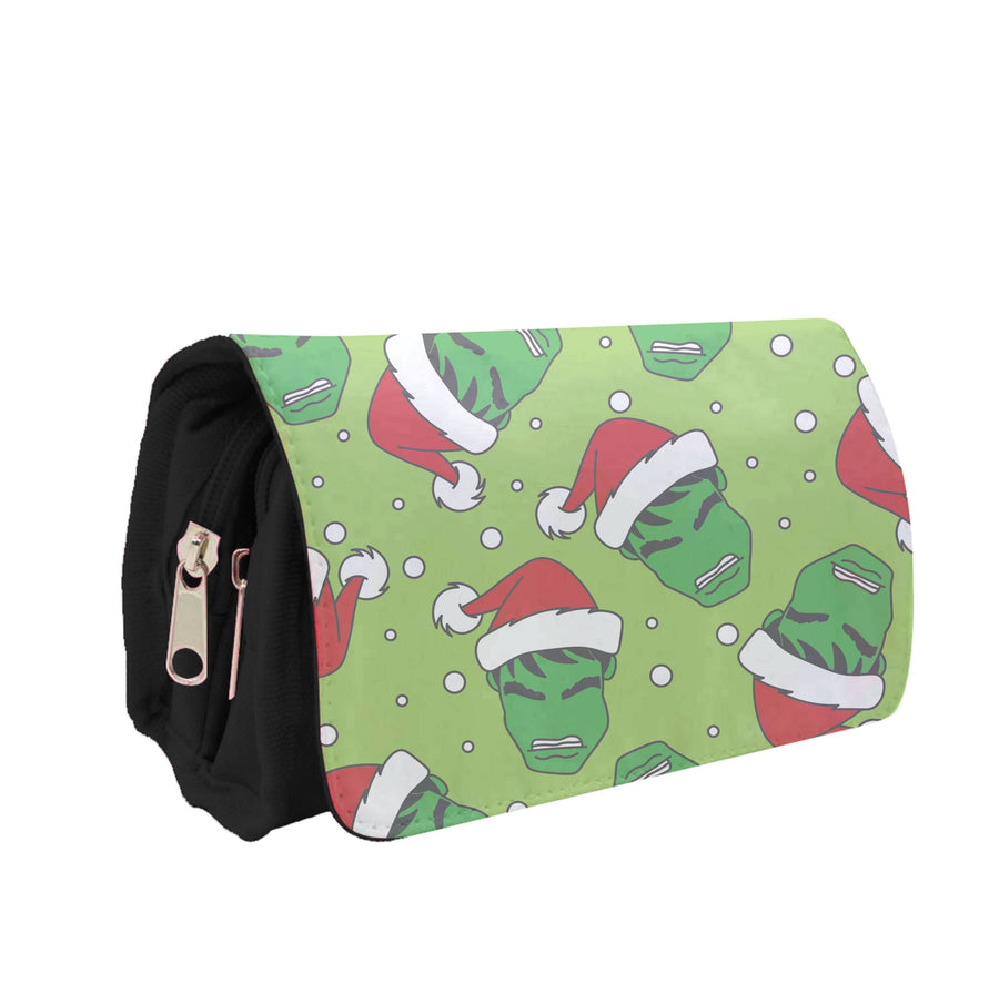 Green Christmas Pattern Pencil Case