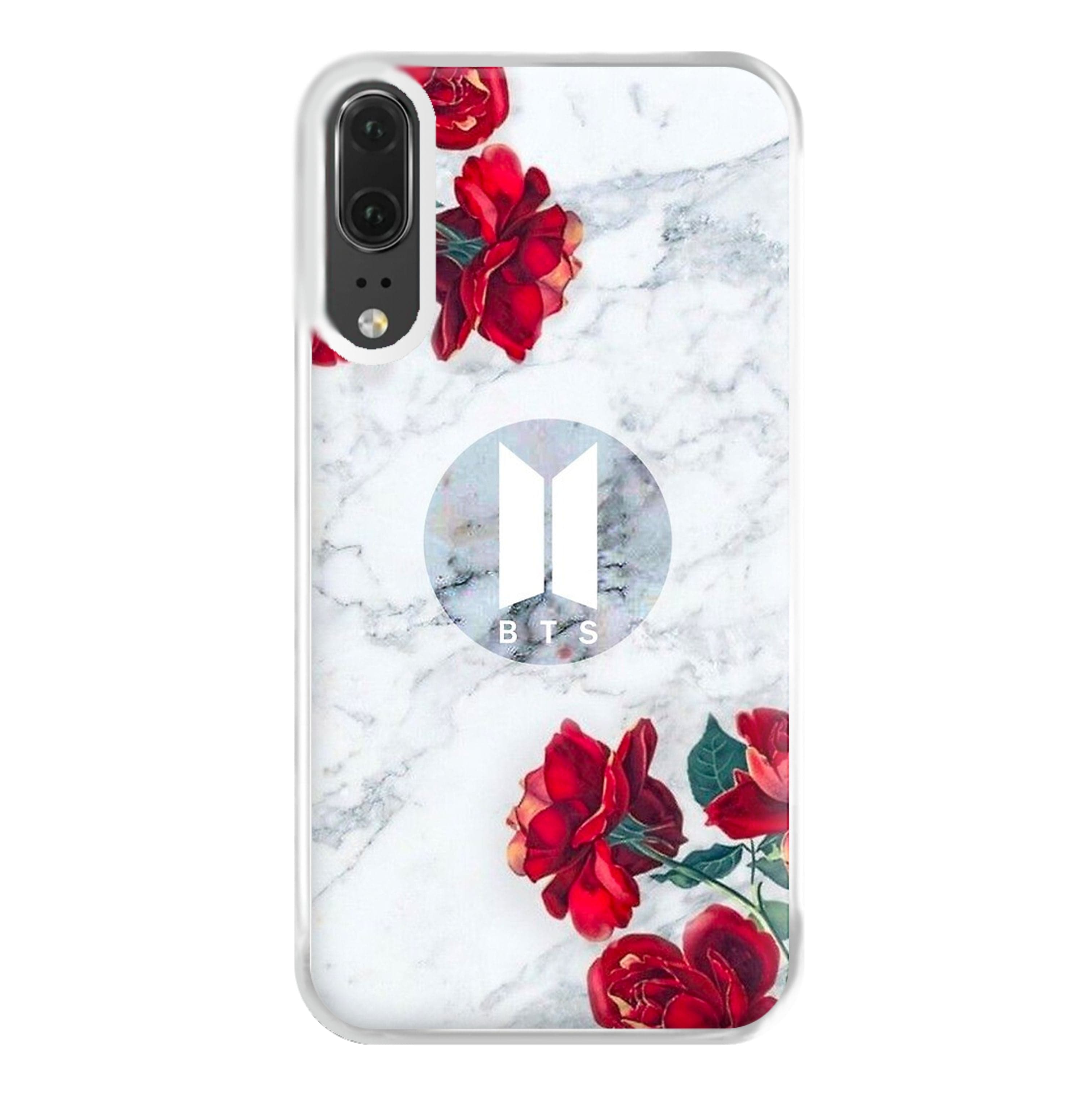 K-Pop Band Logo Marble Roses Phone Case