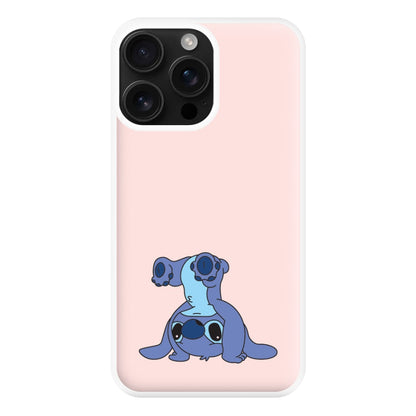 Cute Blue Alien Handstand iPhone 16 Pro Case