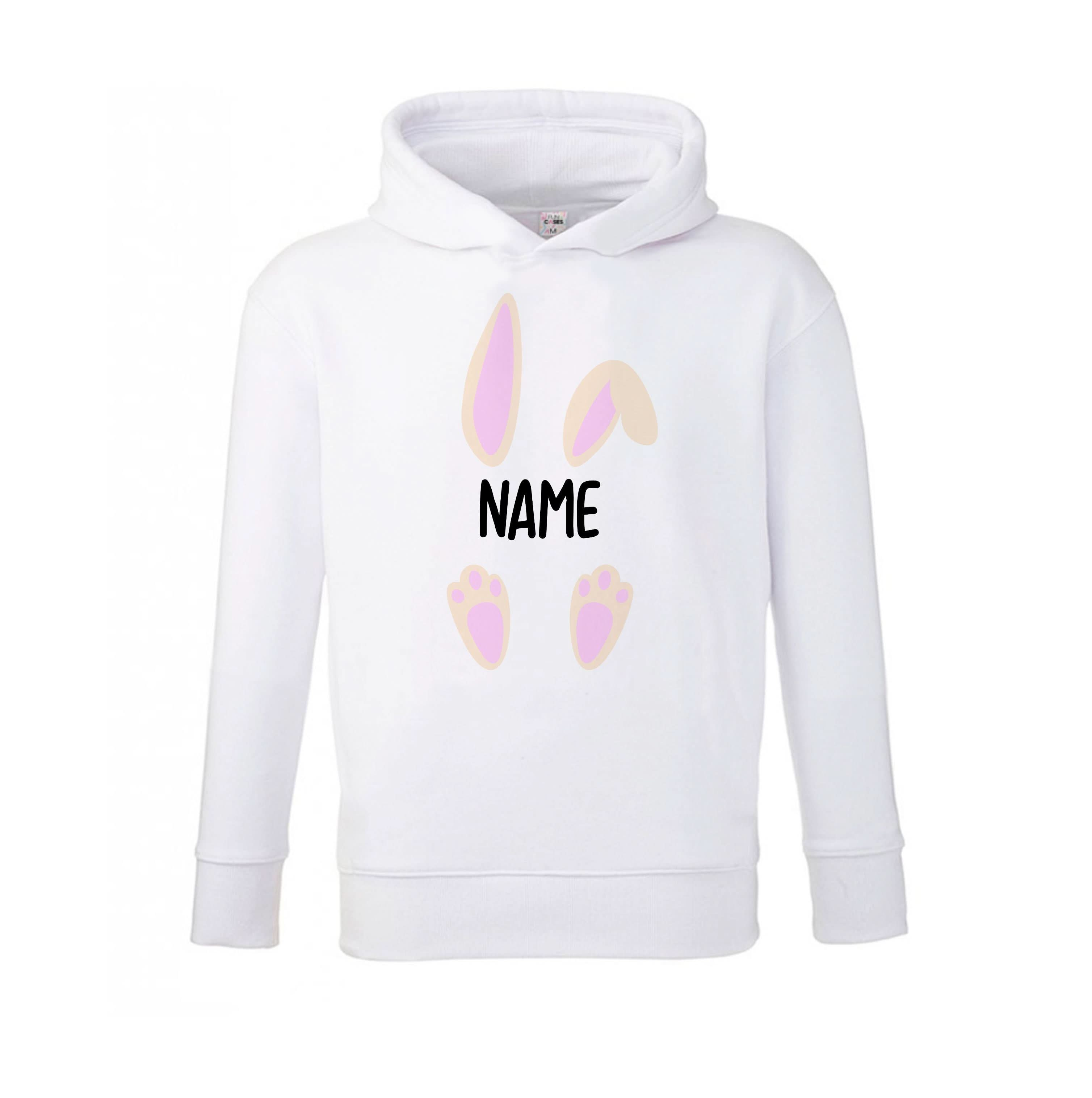 White Bunny Personalised Kids Hoodie