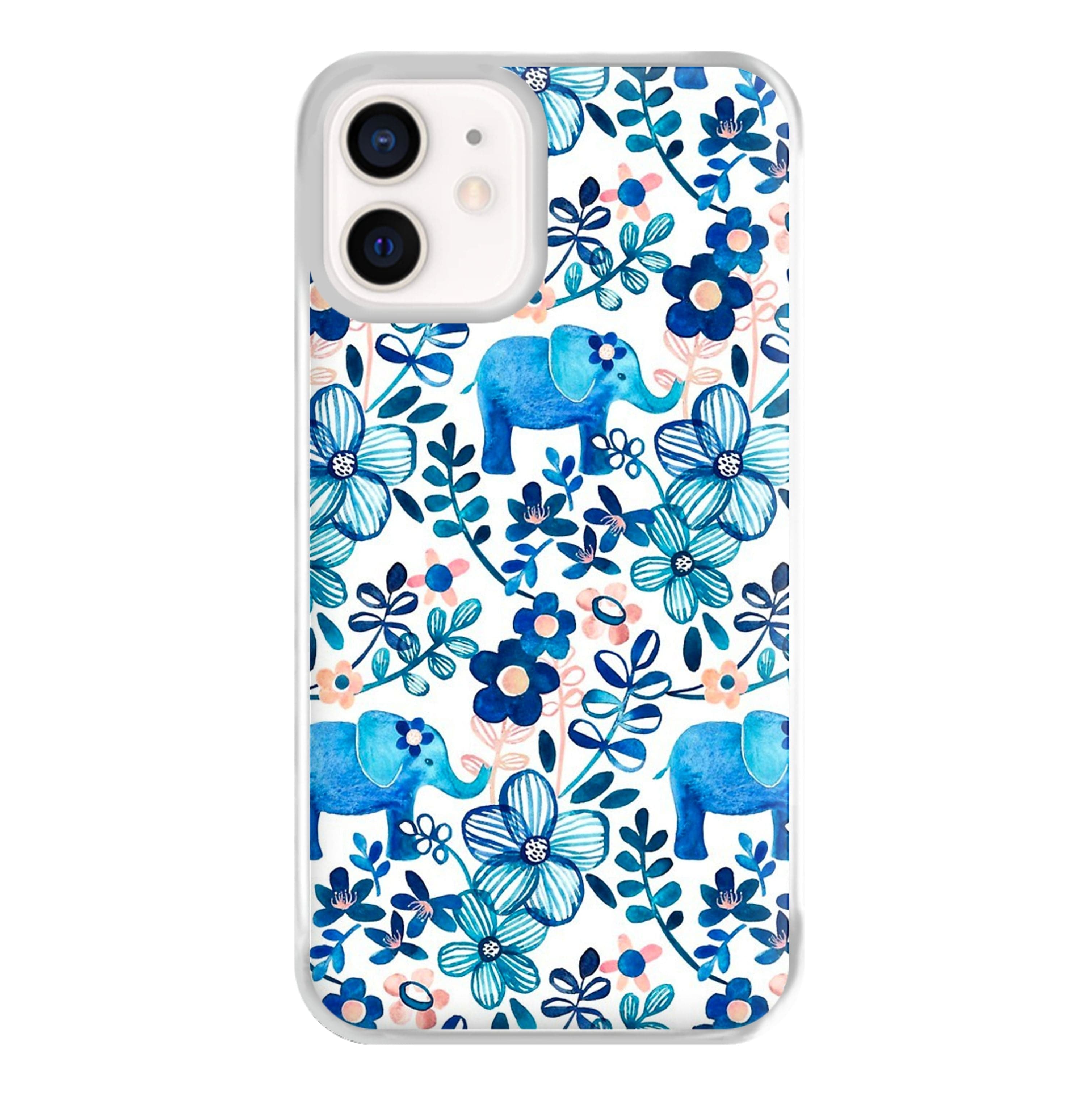 Elephant and Floral Pattern Phone Case