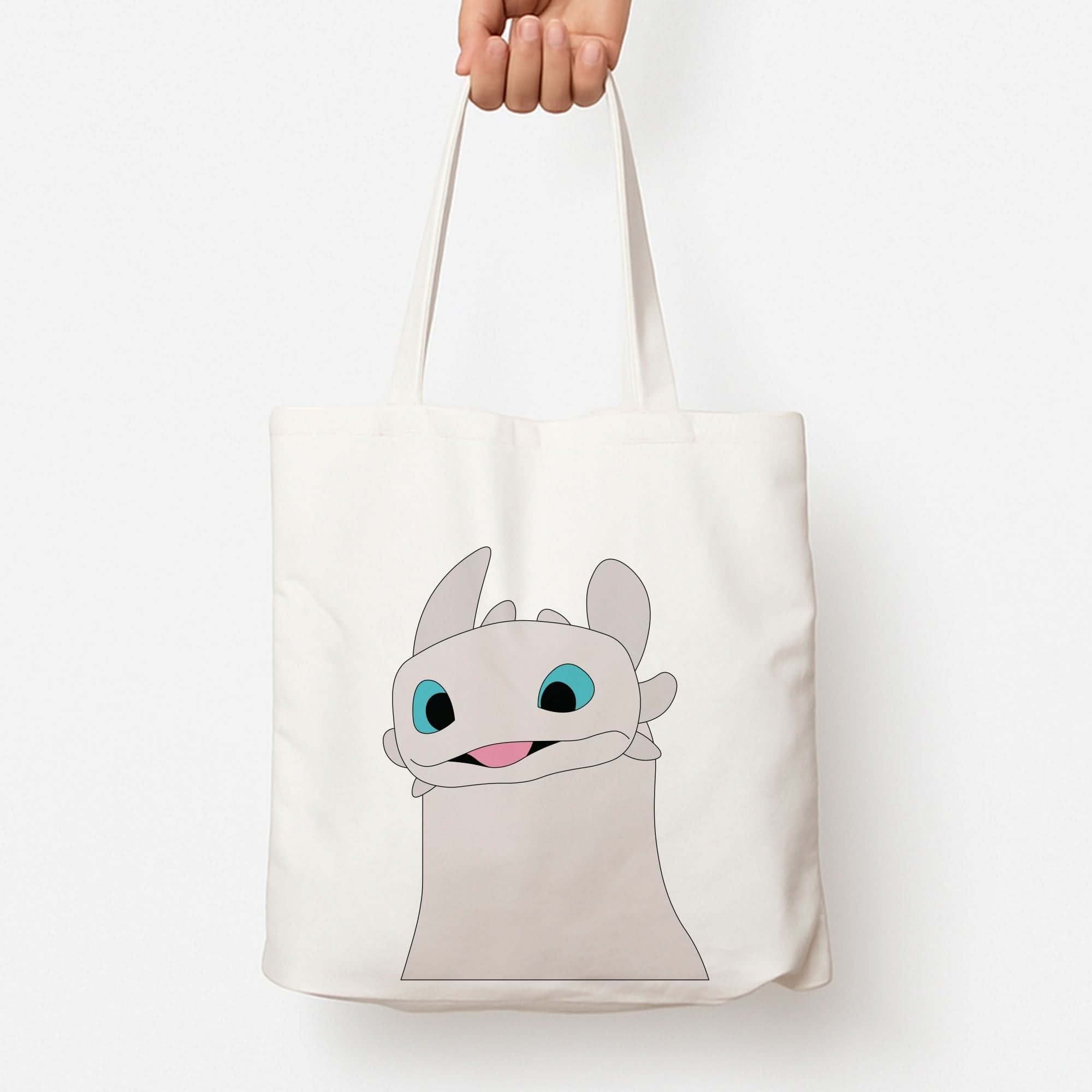 White Fury Dragon Tote Bag