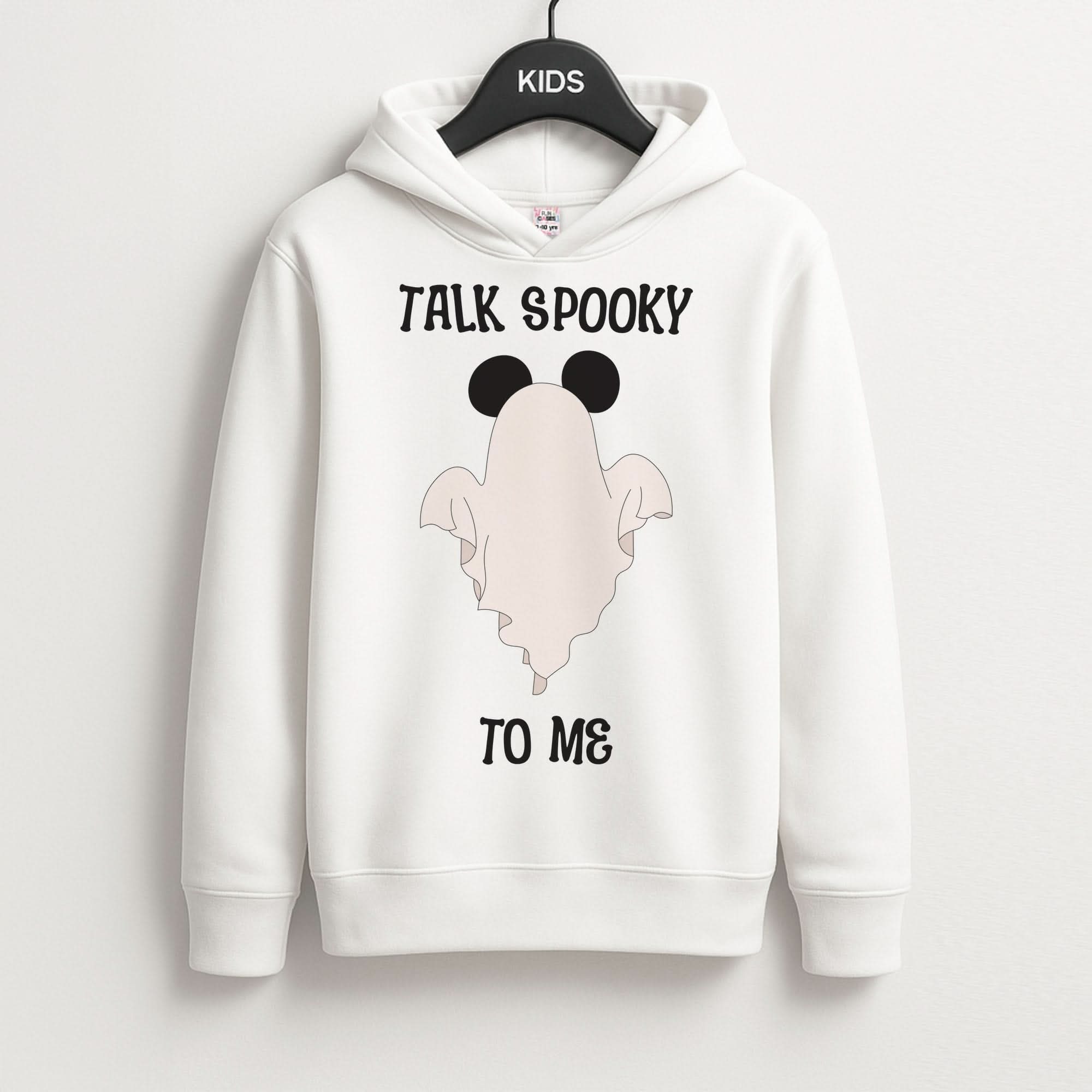 Talk Spooky To Me Mouse Ghost Kids Hoodie