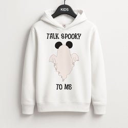 Talk Spooky To Me Mouse Ghost Kids Hoodie