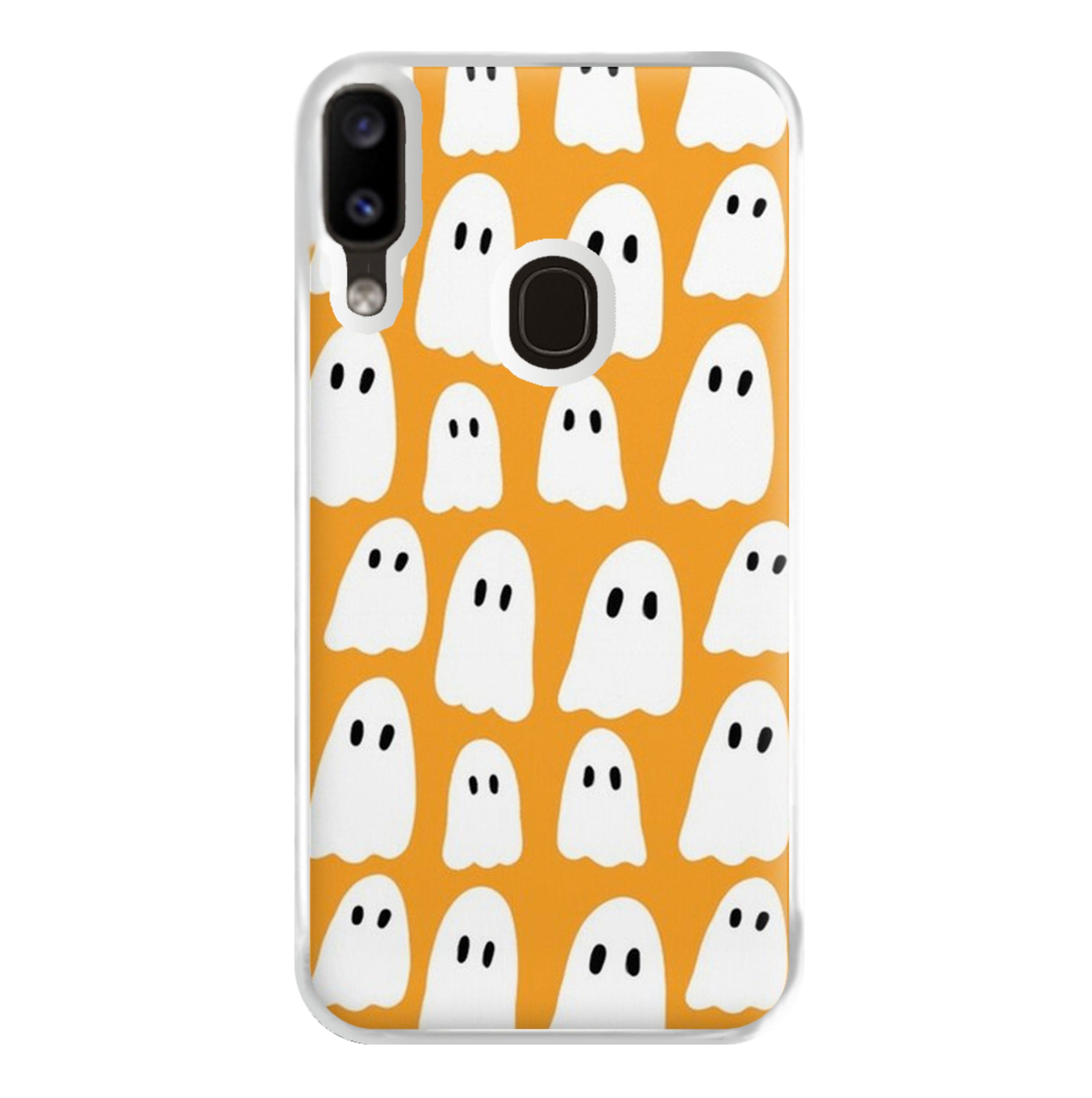 Orange Ghost Halloween Pattern Phone Case