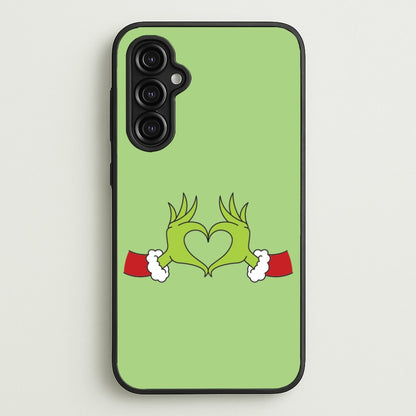 Christmas Green Heart Galaxy A14 Case