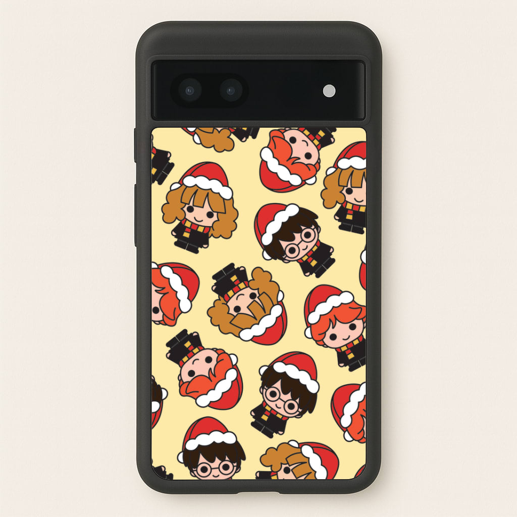 Wizards With Christmas Hats Pattern Google Pixel 6a Case