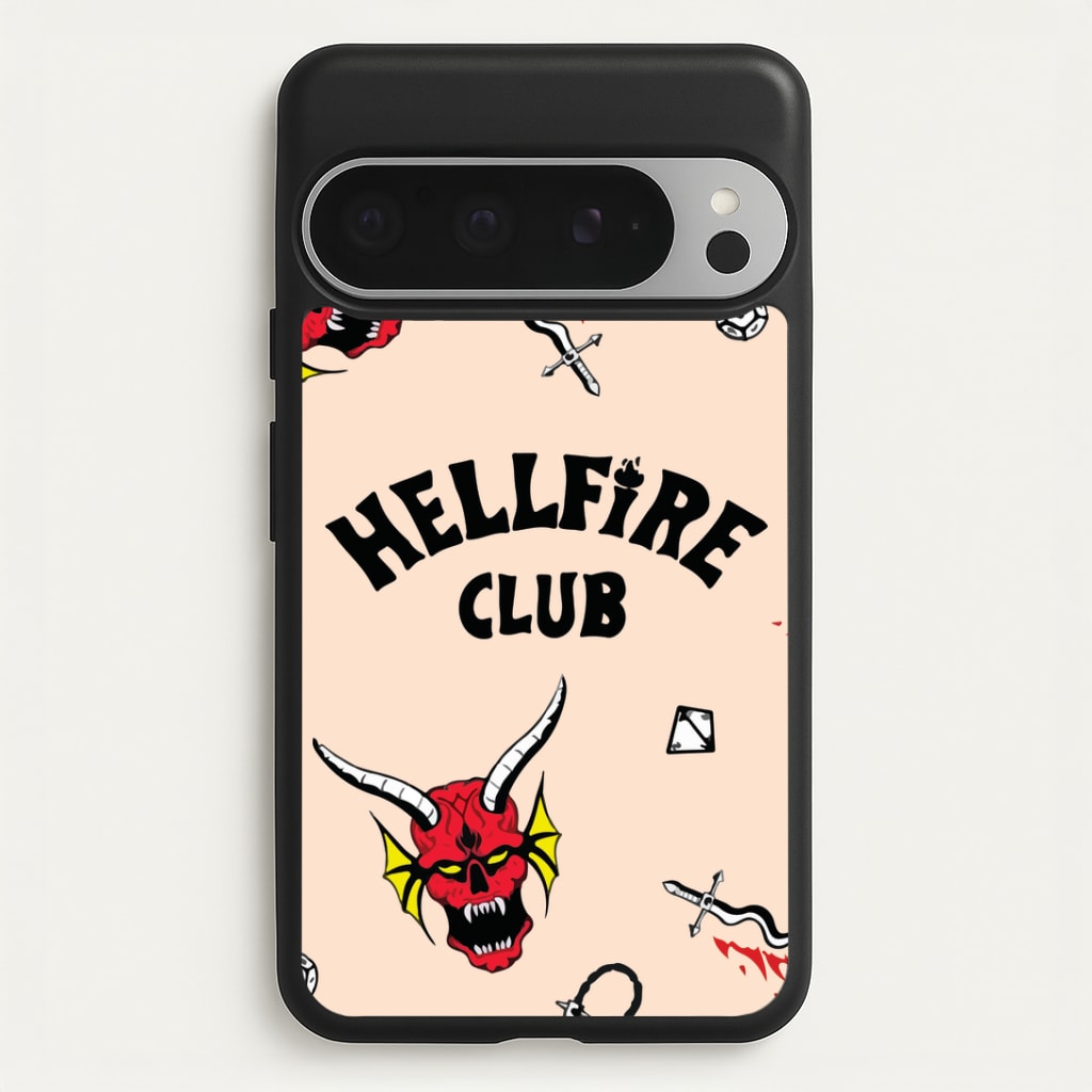 Hellfire Club Icons Collage Peach Google Pixel 9 Pro XL Case