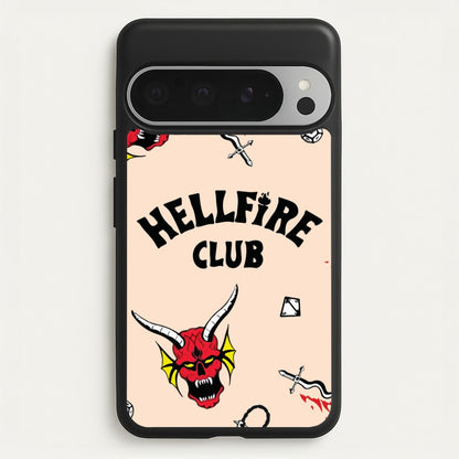 Hellfire Club Icons Collage Peach Google Pixel 9 Pro XL Case