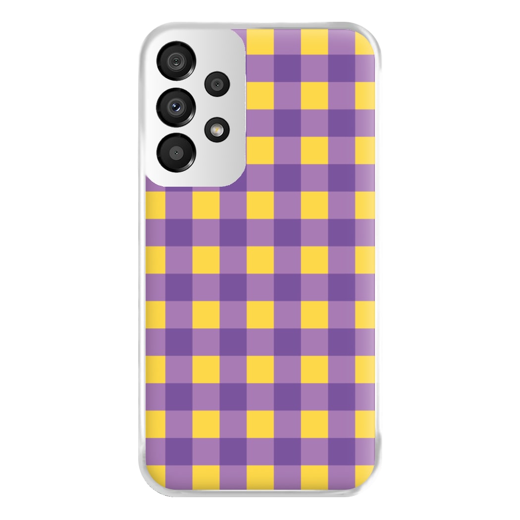 Purple And Yellow Checkered Pattern Galaxy A33 Case
