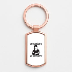On Wednesdays We Wear Black Rose Gold Keyring