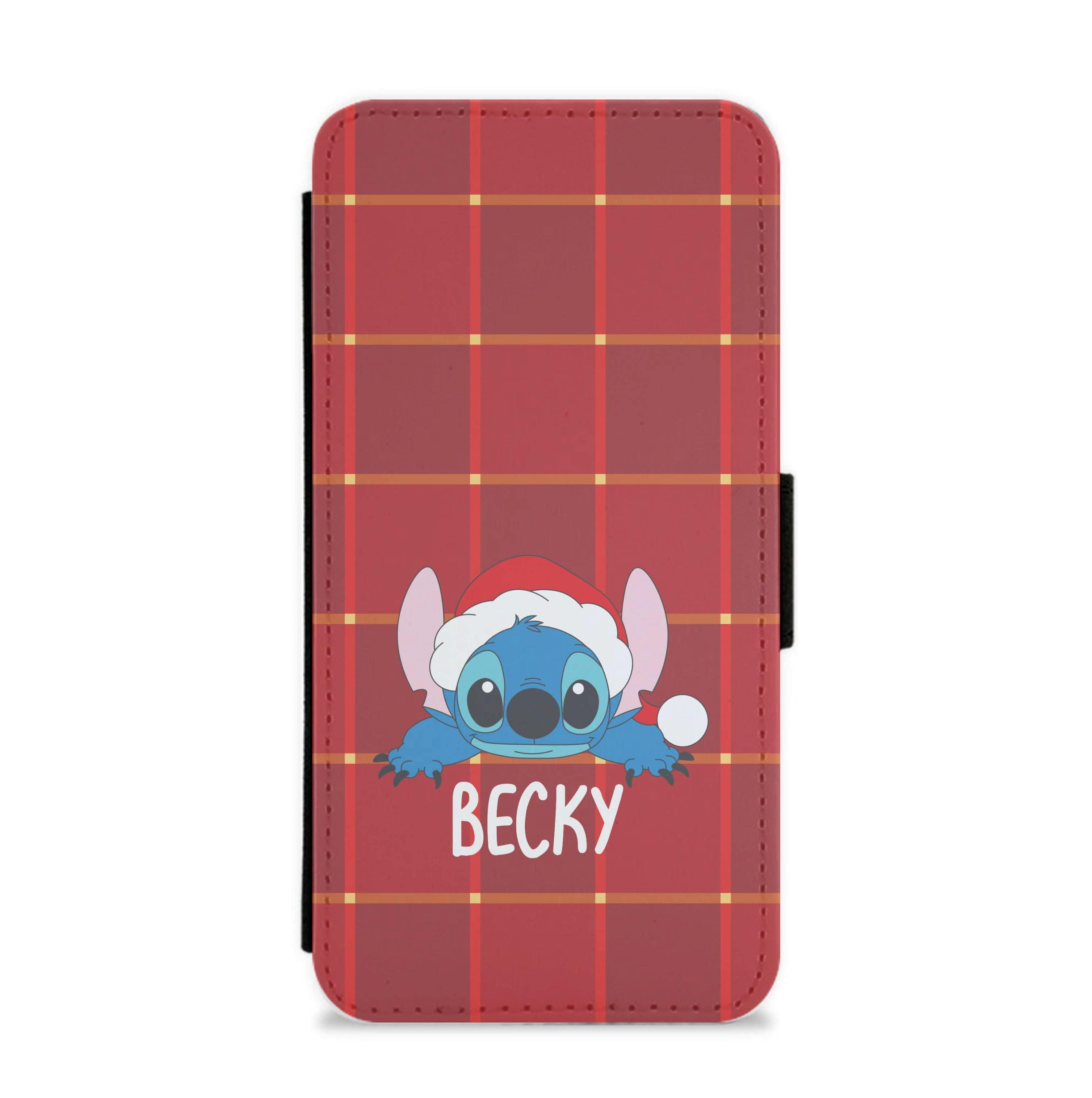 Personalised Christmas Alien Flip / Wallet Phone Case