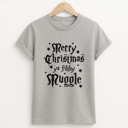 Merry Christmas You Filthy Muggle Unisex Grey T-Shirt