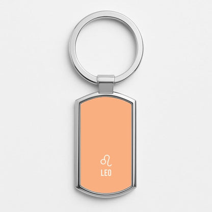 Leo Pastel Zodiac Silver Metal Keyring