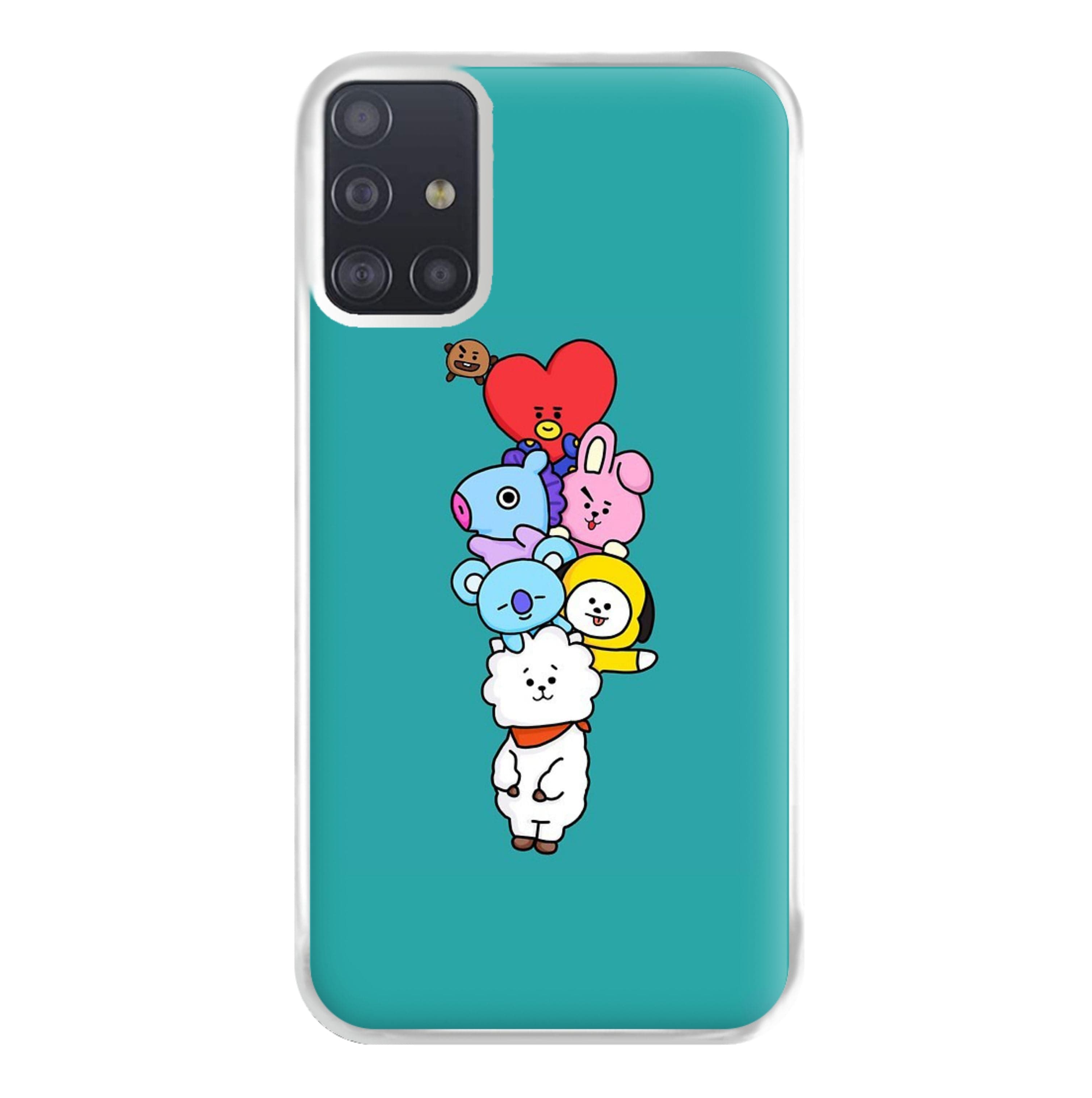 Green BT21 - RJ, Mang, Koya, Chimmy, Cooky, Shooky, Tata - K Pop Phone Case