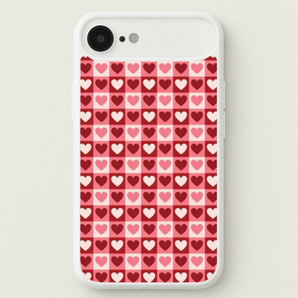 Pink Tartan Love Hearts Pattern iPhone 17 Air Case