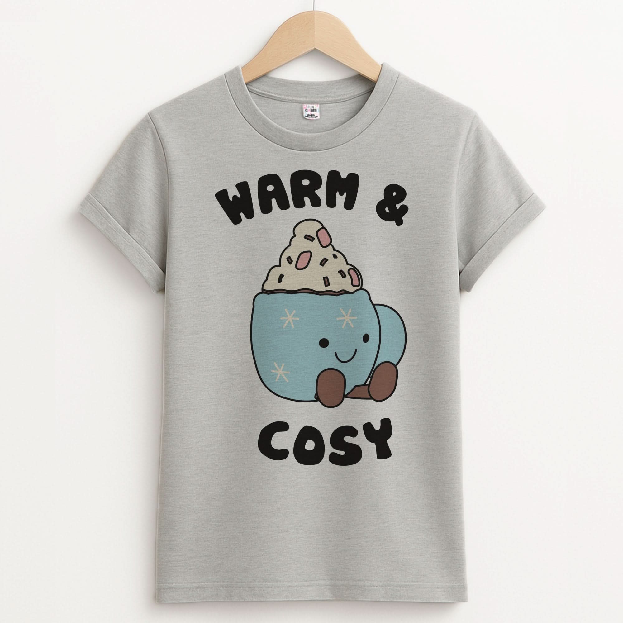 Hot Cocoa Plush Quote Unisex Grey T-Shirt