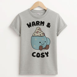 Hot Cocoa Plush Quote Unisex Grey T-Shirt