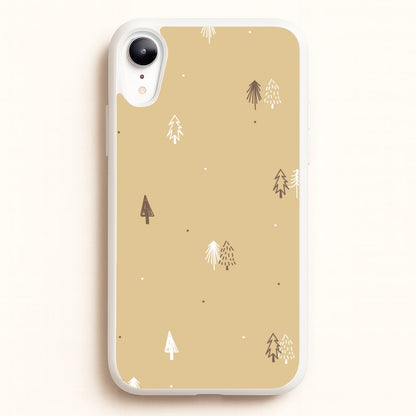 Minimal Christmas Trees Pattern iPhone XR Case