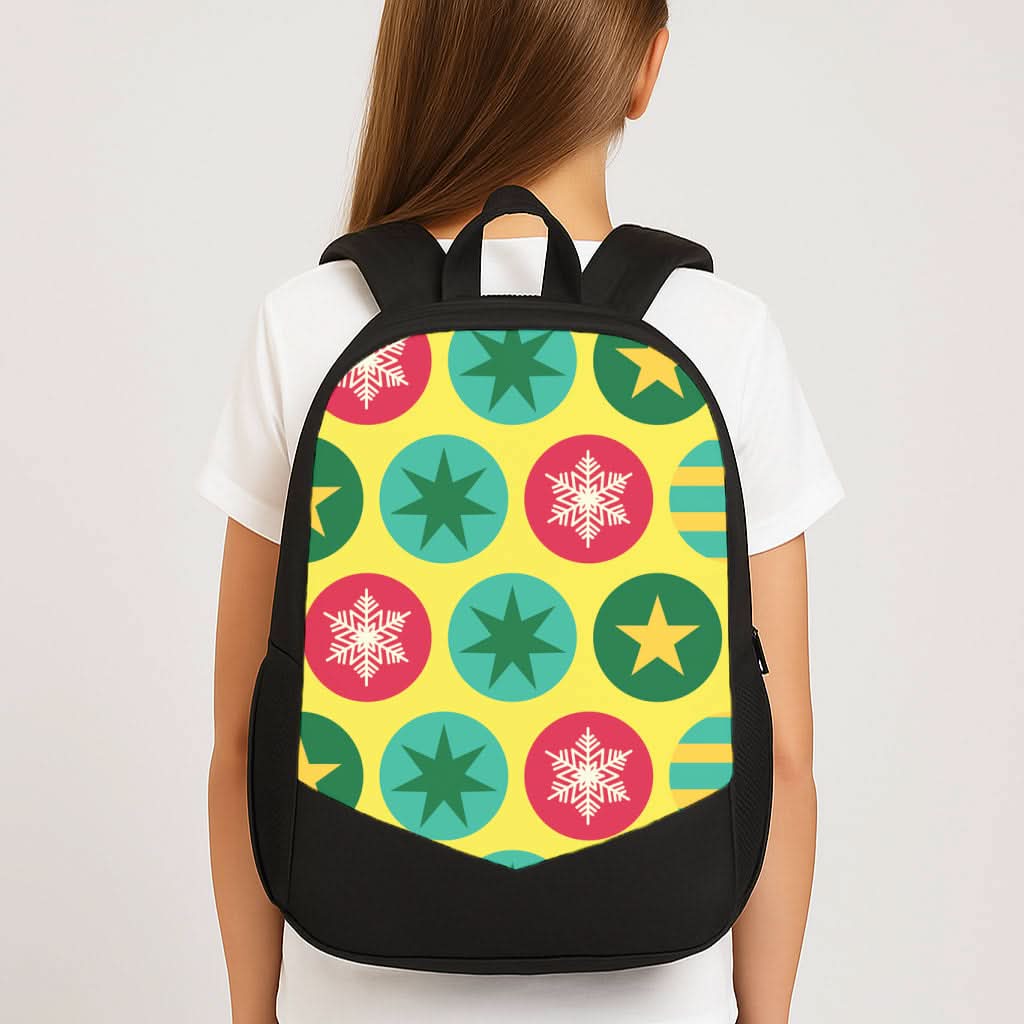 Colourful Abstract Baubles Christmas Pattern School Bag